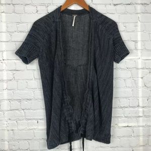 Free People Drawstring Open Front Cardigan Sweater